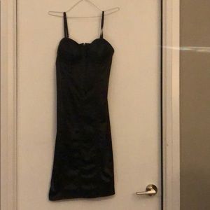 Black satin dress